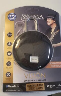 Santana Vision Waterproof Bluetooth Portable Speaker With LED Light Display New